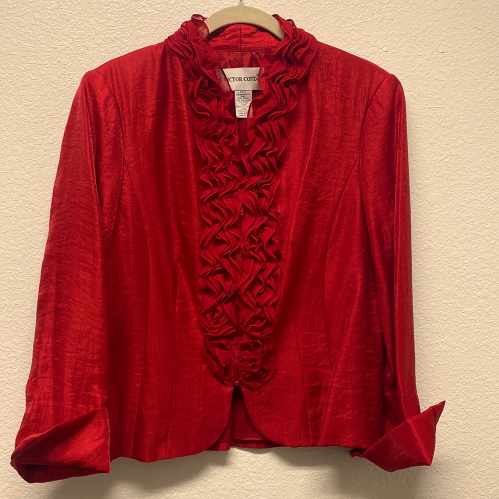 Victor Costa zip-up jacket/blouse, Size 14